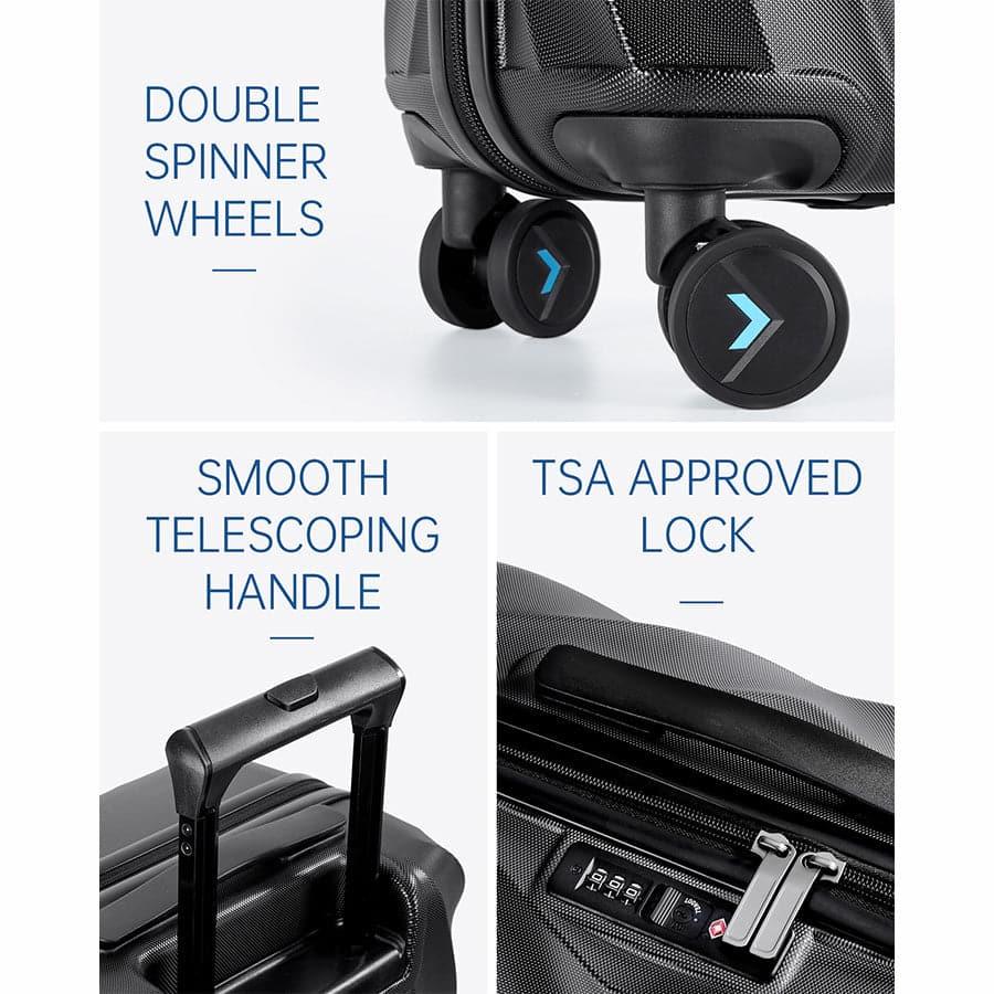 Globetrotter 20" Hardside Rolling Carry-on Stylish Suitcase