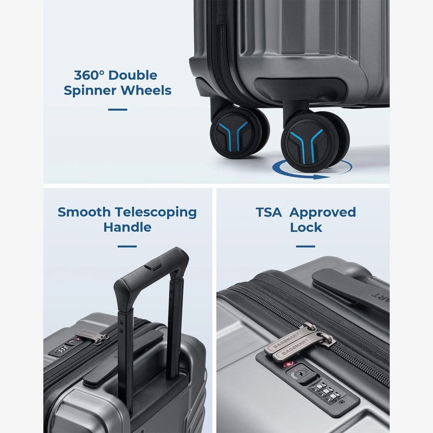 Jetsetter 20 Inch Expandable PC Hard Shell Spinner Luggage
