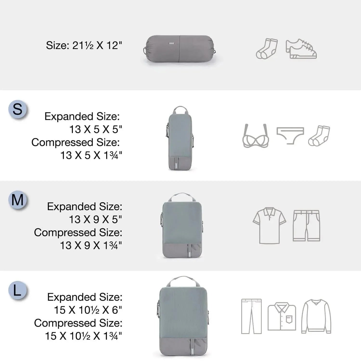 Compression Packing Cubes Part of Faro Travel Set