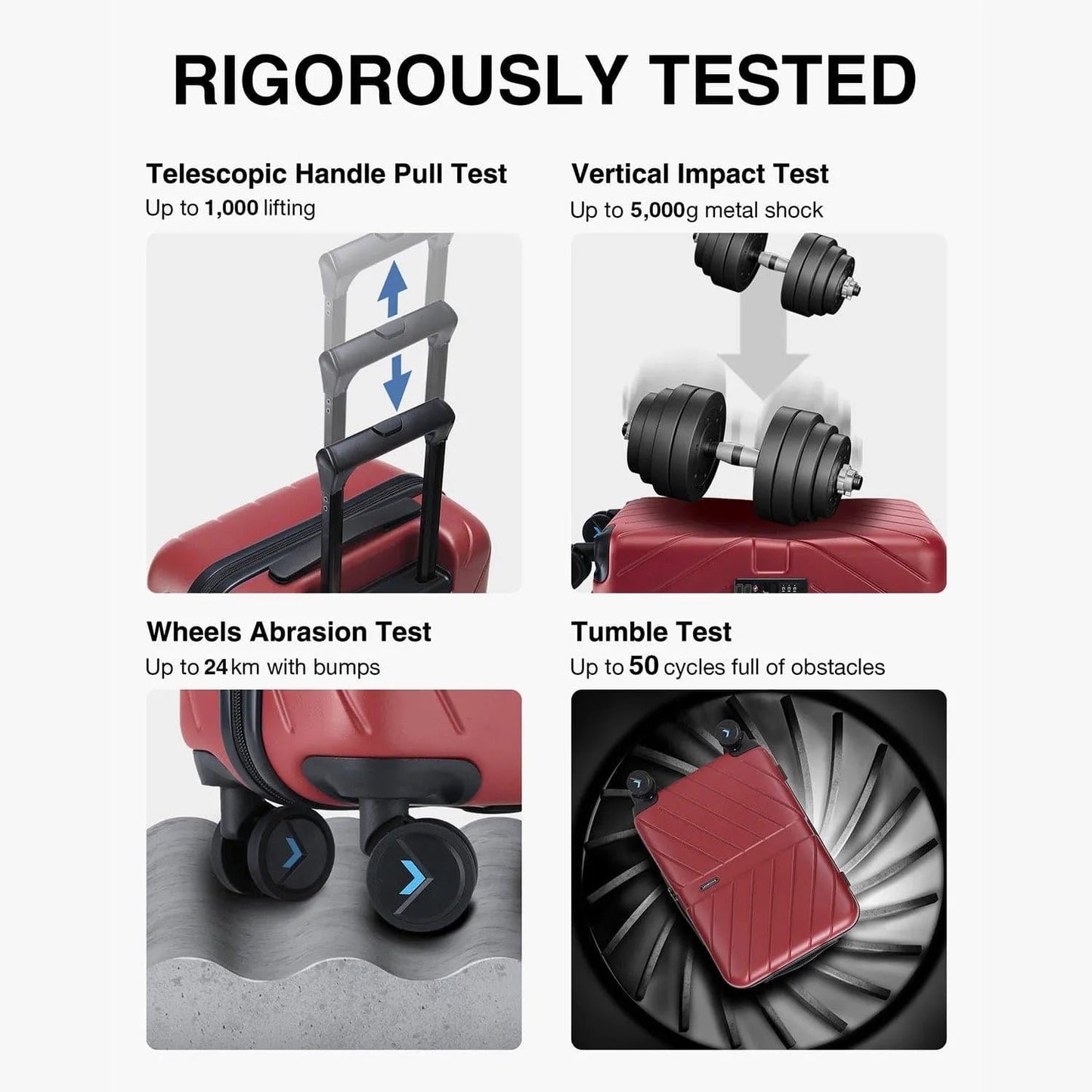 Daren 16-20 Inch Lightweight Hardside Carry-On Suitcase