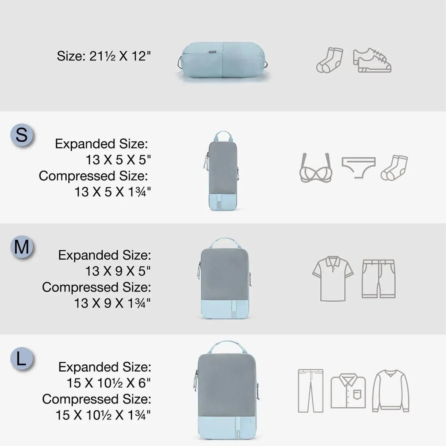 Compression Packing Cubes 6 PCS