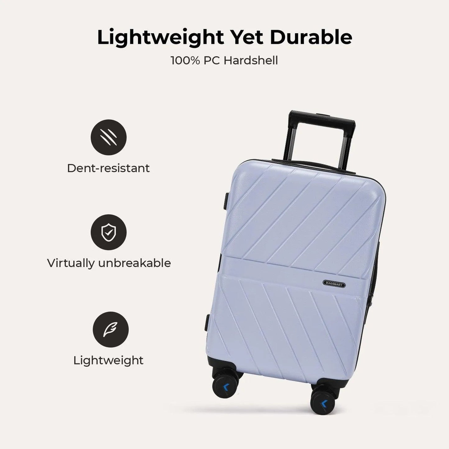 Daren 16-20 Inch Lightweight Hardside Carry-On Suitcase