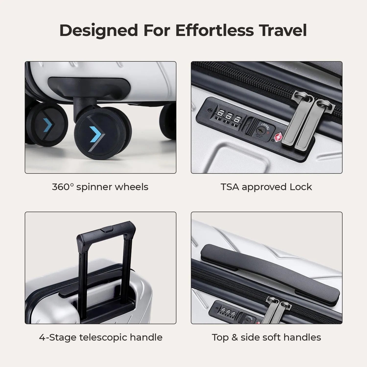 Daren 16-20 Inch Lightweight Hardside Carry-On Suitcase