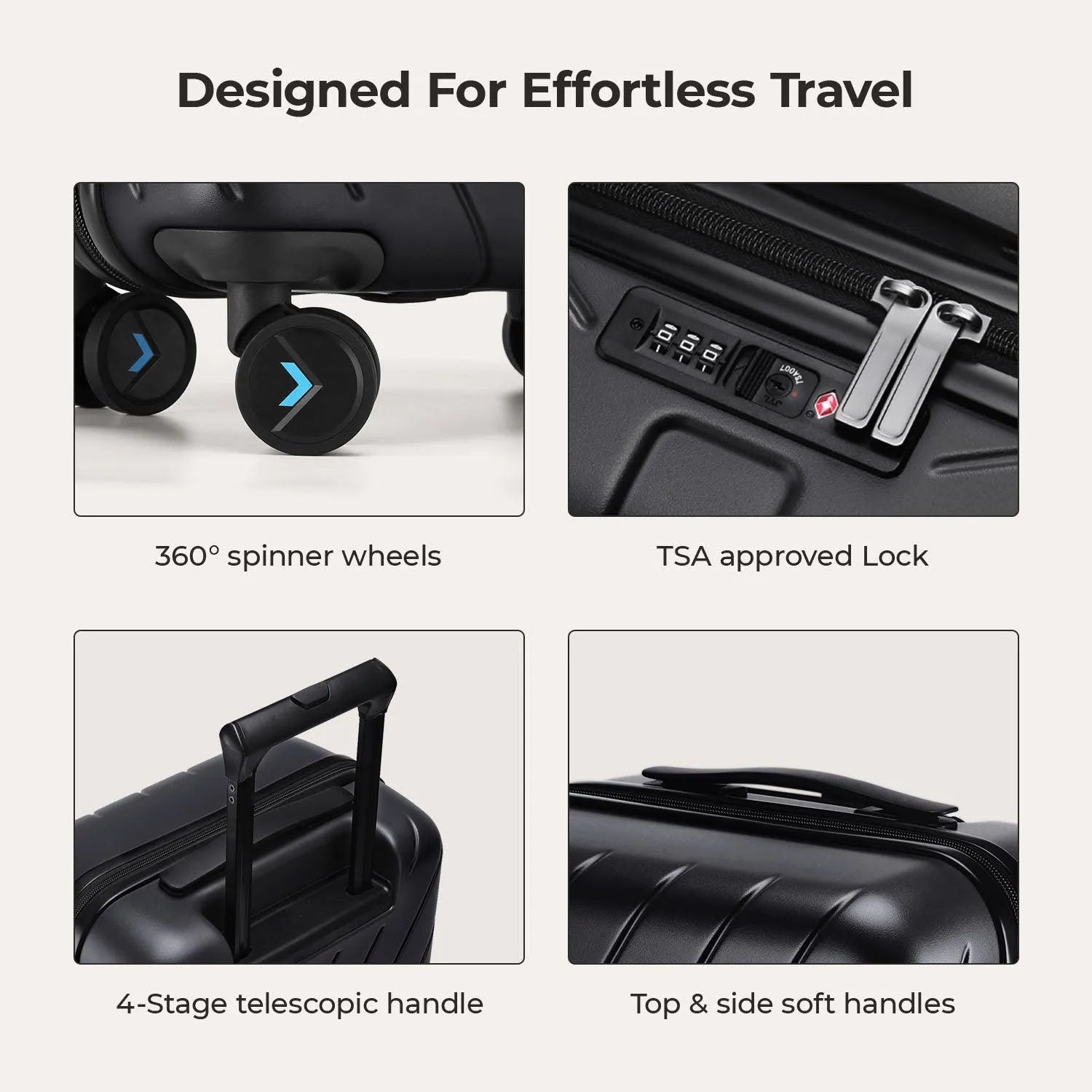 Daren 16-20 Inch Lightweight Hardside Carry-On Suitcase