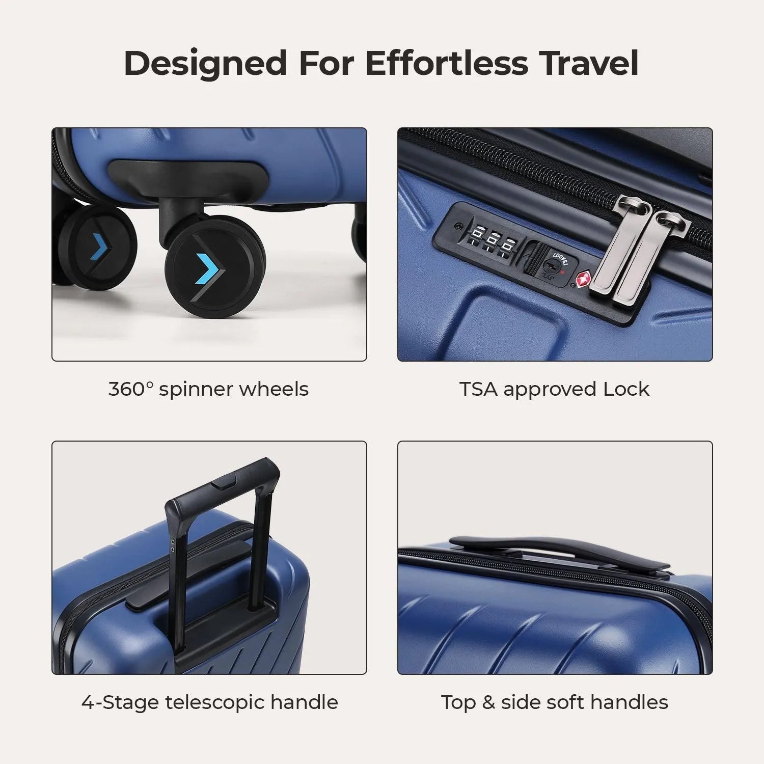 Daren 16-20 Inch Lightweight Hardside Carry-On Suitcase