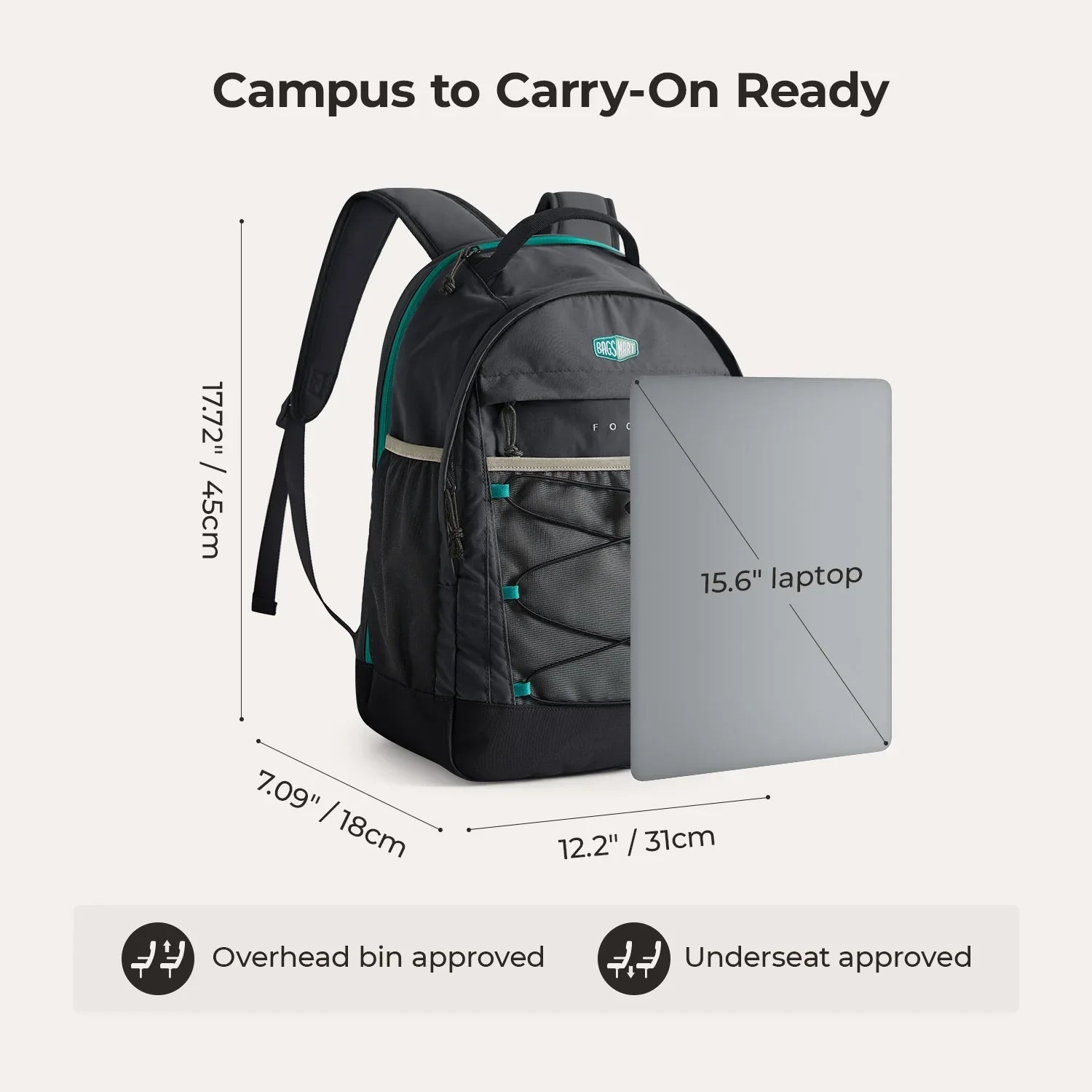 Focus 15.6" Laptop Backpack