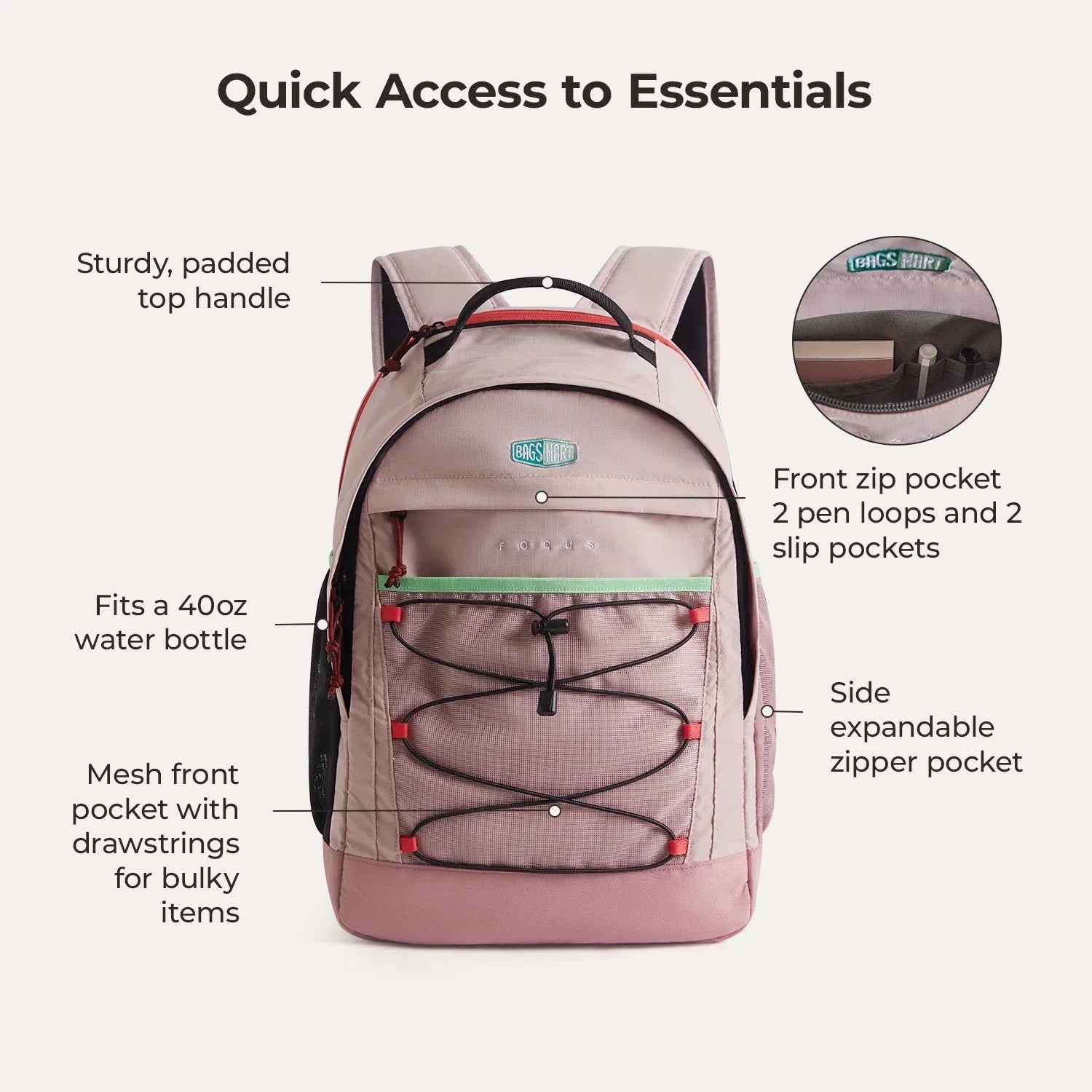 Focus 15.6" Laptop Backpack