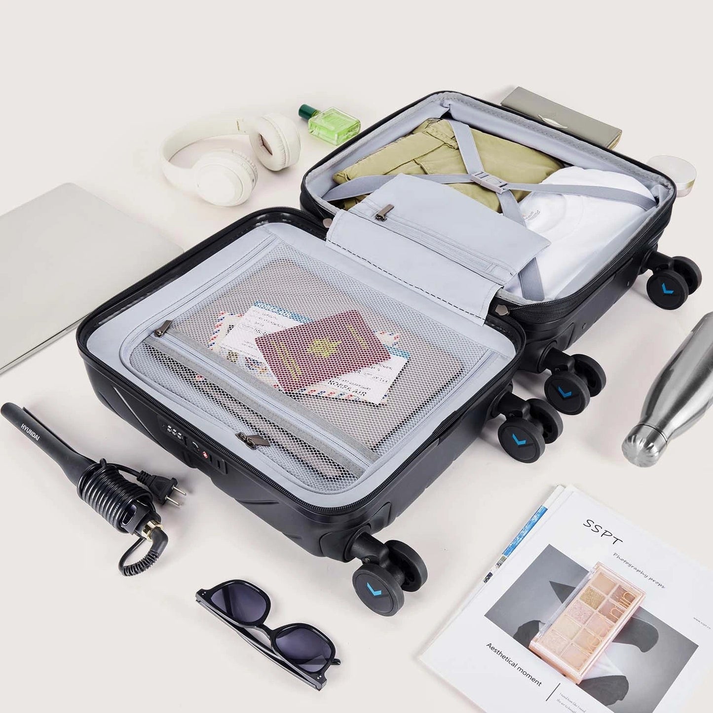 Daren 16-20 Inch Lightweight Hardside Carry-On Suitcase