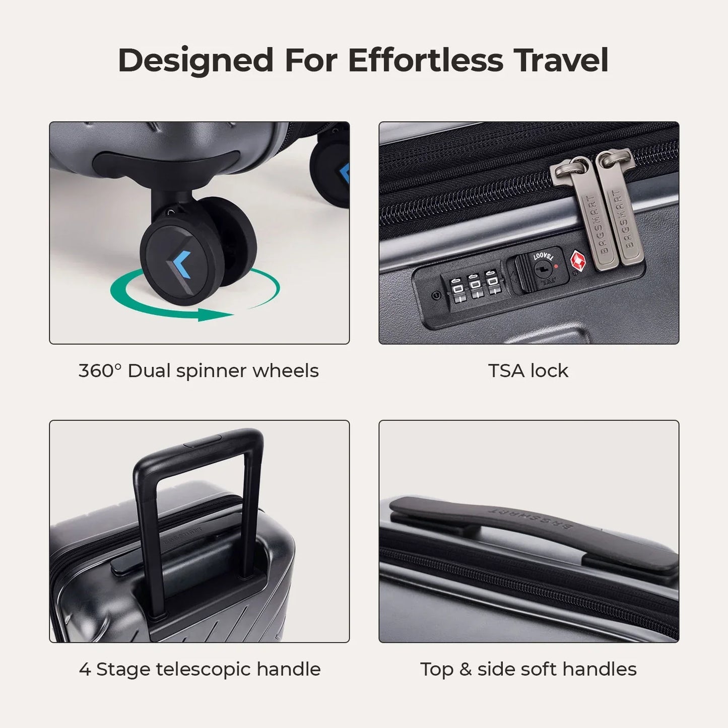 Daren 16-20 Inch Lightweight Hardside Carry-On Suitcase